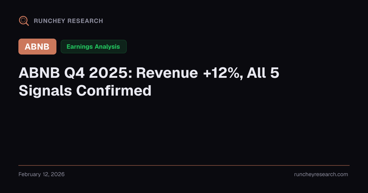ABNB Q4 2025: Revenue +12%, All 5 Signals Confirmed | Runchey Research